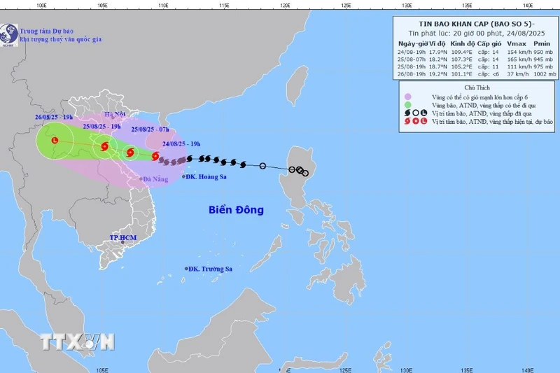 Công điện về việc tập trung ứng phó bão số 5 (bão Kajiki)